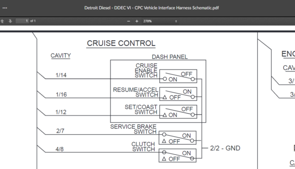 SERVICE MANUAL DETROIT DIESE LDDEC VI - CPC Vehicle Interface Harness Schematic - Image 2