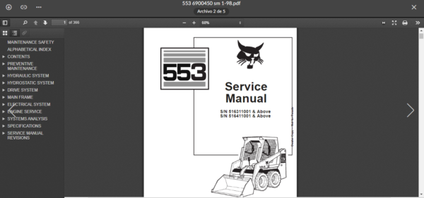 SERVICE MANUAL BOBCAT  553 sms - Image 4