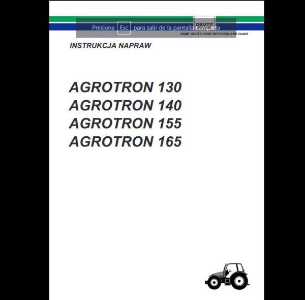 MANUAL SERVICE DEUTZ AGROTRON 130-140-155-165 MK3