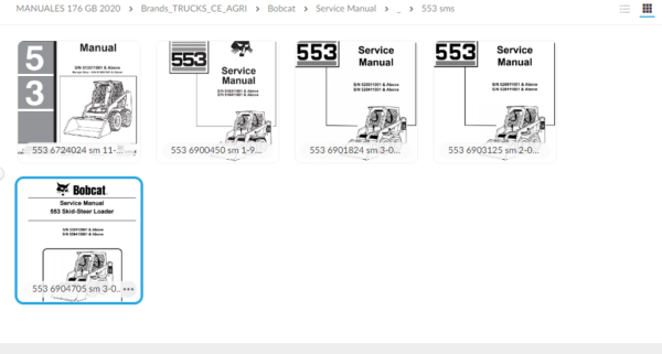 SERVICE MANUAL BOBCAT  553 sms