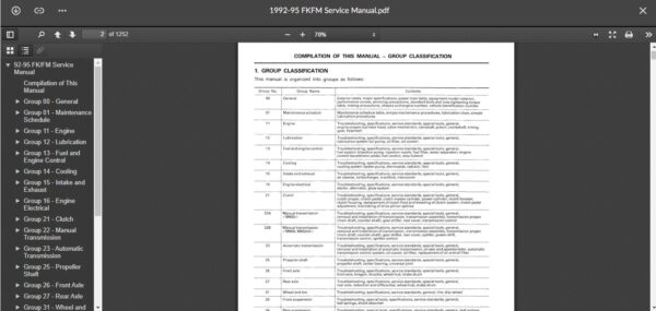 SERVICE MANUAL Fuso FK & FM Series 1992-1995 - Image 2