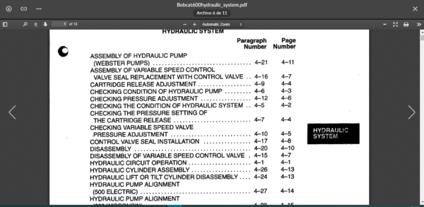 SERVICE MANUAL BOBCAT 600, 600D, 610, 611 - Image 3