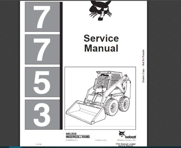 SERVICE MANUAL  BOBCAT 7753 sms
