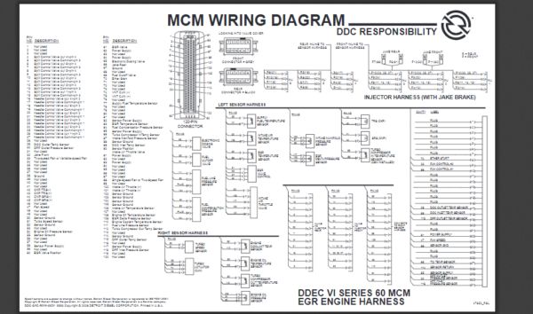 SERVICE MANUAL DDEC VI SERIES 60 MCM EGR Engine Harness Schemati