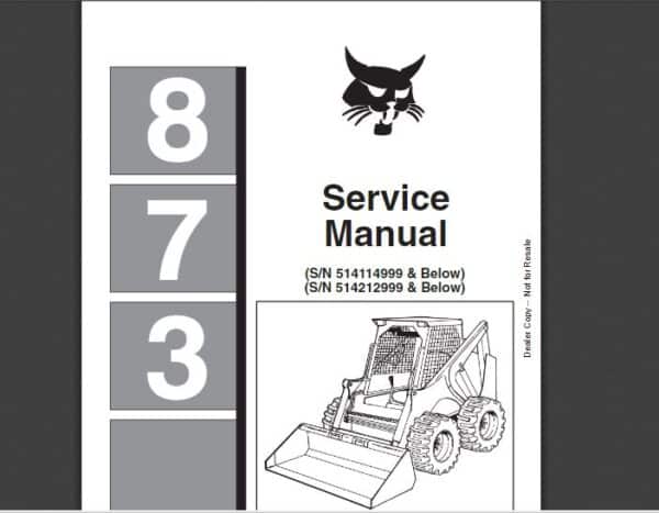 SERVICE MANUAL BOBCAT 873 883 sms