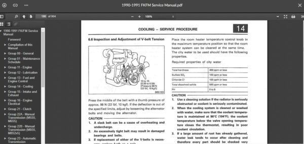 SERVICE MANUAL Fuso FK & FM Series 1990-1991 - Image 4