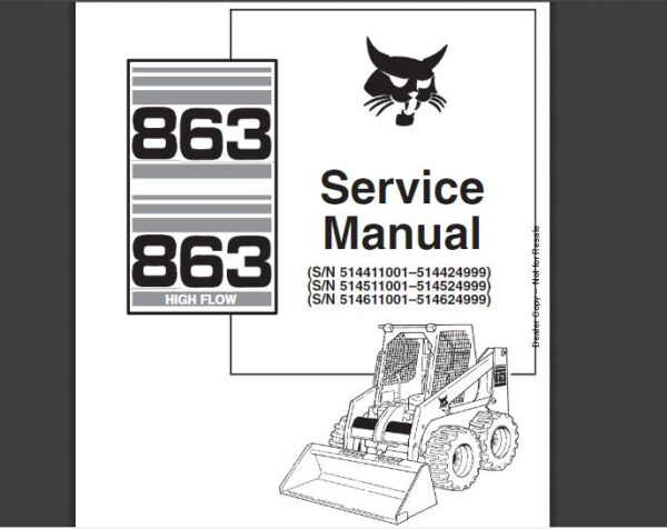 SERVICE MANUAL BOBCAT  863 sms