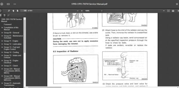 SERVICE MANUAL Fuso FK & FM Series 1990-1991 - Image 5