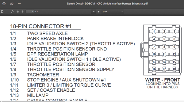 SERVICE MANUAL DETROIT DIESE LDDEC VI - CPC Vehicle Interface Harness Schematic - Image 3