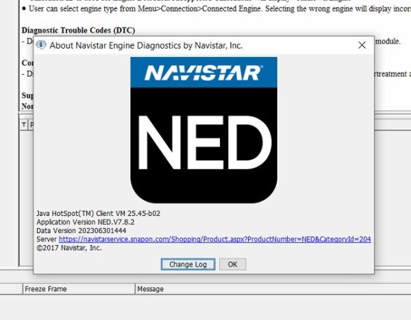 Navistar Engine Diagnostics (NEDS) Software 2023 NED